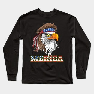 Eagle Mullet 4th of July American Flag Long Sleeve T-Shirt